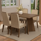 Juego de Comedor Encimera de Madera 4 Sillas Marrón/Imperial Évora Madesa