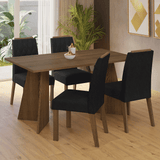 Juego de Comedor Encimera de Madera 4 Sillas Marrón/Oxford Tulum Madesa