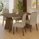 Juego de Comedor Encimera de Madera 4 Sillas Marrón/Imperial Tulum Madesa
