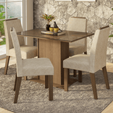 Conjunto de Comedor Encimera de Vidrio 4 Sillas Marrón/Imperial Jasmin Madesa