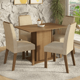 Conjunto de Comedor Encimera de Madera 4 Sillas Marrón/Imperial Acácia Madesa