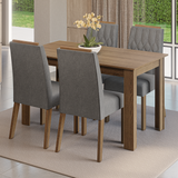 Conjunto de Comedor Encimera de Madera 4 Sillas Marrón/Silver Hera Madesa