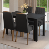 Conjunto de Comedor Encimera de Madera 4 Sillas Marrón/Negro/Oxford Hera Madesa