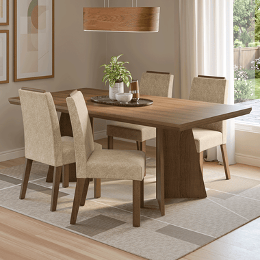Conjunto de Comedor 4 Sillas Marrón/Imperial Arles Madesa