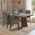 Conjunto de Comedor 4 Sillas Marrón/Gris/Silver Arles Madesa