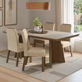 Conjunto de Comedor 4 Sillas Marrón/Crema/Imperial Arles Madesa