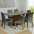 Conjunto de Comedor 6 Sillas Marrón/Gris/Silver Renata Madesa