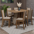 Conjunto de Comedor 6 Sillas Marrón/Crema/Beige Wendy Madesa