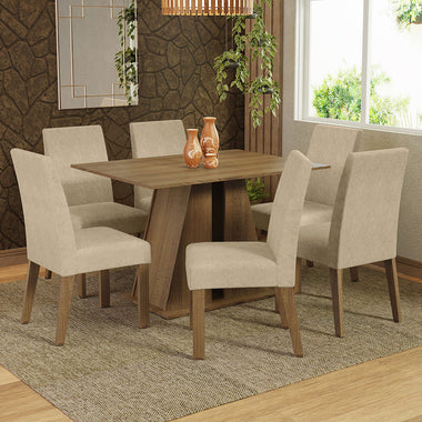 Conjunto de Comedor 6 Sillas Marrón/Imperial Cheryl Madesa