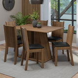 Juego de Comedor Mesa Encimera de Madera 6 Sillas Marrón/Negro Sharon
