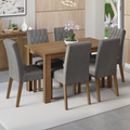 Conjunto de Comedor 6 Sillas Marrón/Silver Allegro Madesa