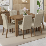 Juego de Comedor Mesa con Encimera de Madera 6 Sillas Marrón/Imperial Allegro