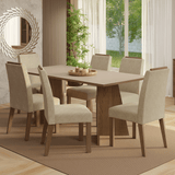 Juego de Comedor Encimera de Madera 6 Sillas Marrón/Crema/Imperial Minsk Madesa