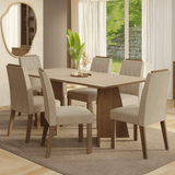 Juego de Comedor Encimera de Madera 6 Sillas Marrón/Crema/Imperial York Madesa