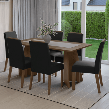 Conjunto de Comedor 6 Sillas Marrón/Oxford Soho Madesa