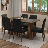 Juego de Comedor Encimera de Madera 6 Sillas Marrón/Oxford Leon Madesa