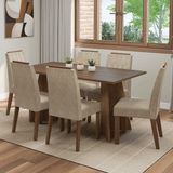 Juego de Comedor Encimera de Madera 6 Sillas Marrón/Imperial Leon Madesa