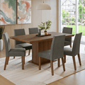 Conjunto de Comedor 6 Sillas Marrón/Silver Grasse Madesa