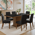 Conjunto de Comedor 6 Sillas Marrón/Negro/Oxford Grasse Madesa