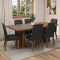Conjunto de Comedor 6 Sillas Marrón/Oxford Sarlat Madesa
