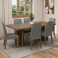 Conjunto de Comedor 6 Sillas Marrón/Silver Sarlat Madesa