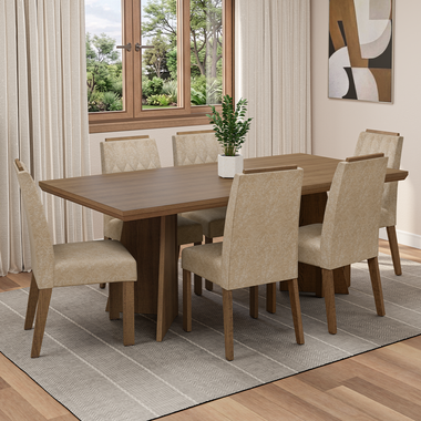 Conjunto de Comedor 6 Sillas Marrón/Imperial Sarlat Madesa