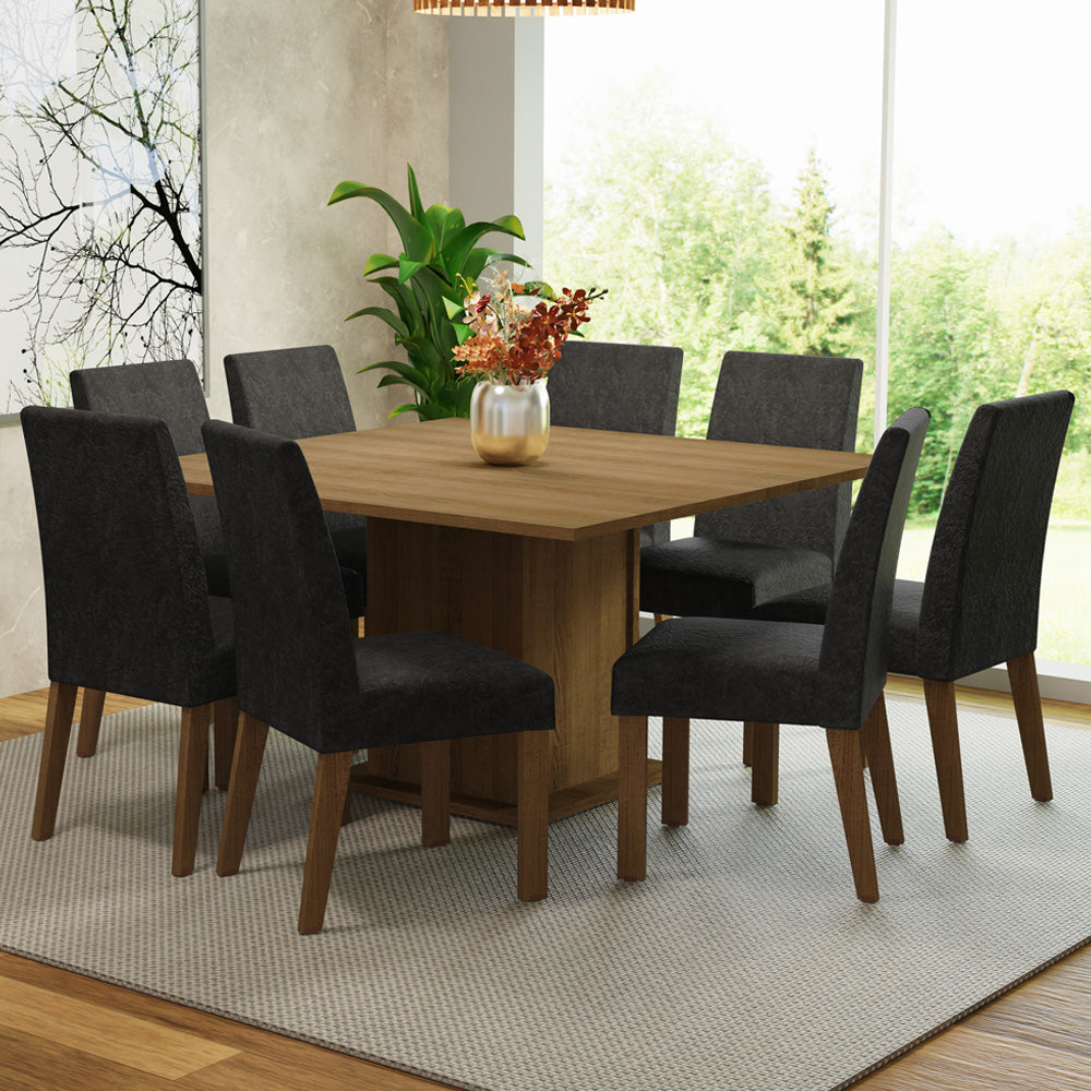 Conjunto de Comedor 8 Sillas Marrón/Oxford Doris Madesa