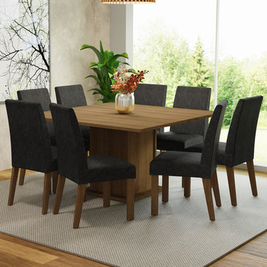 Conjunto de Comedor 8 Sillas Marrón/Oxford Doris Madesa
