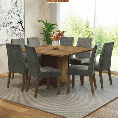 Conjunto de Comedor 6 Sillas Marrón/Silver Doris Madesa