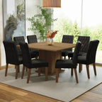 Conjunto de Comedor 8 Sillas Marrón/Oxford Leila Madesa