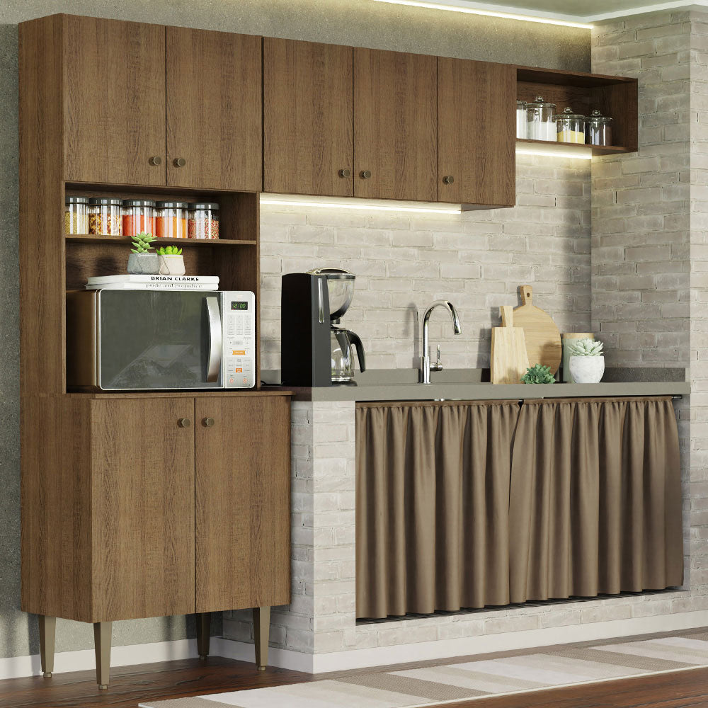 Armario Cocina Compacta 235cm Marrón Gourmet 01