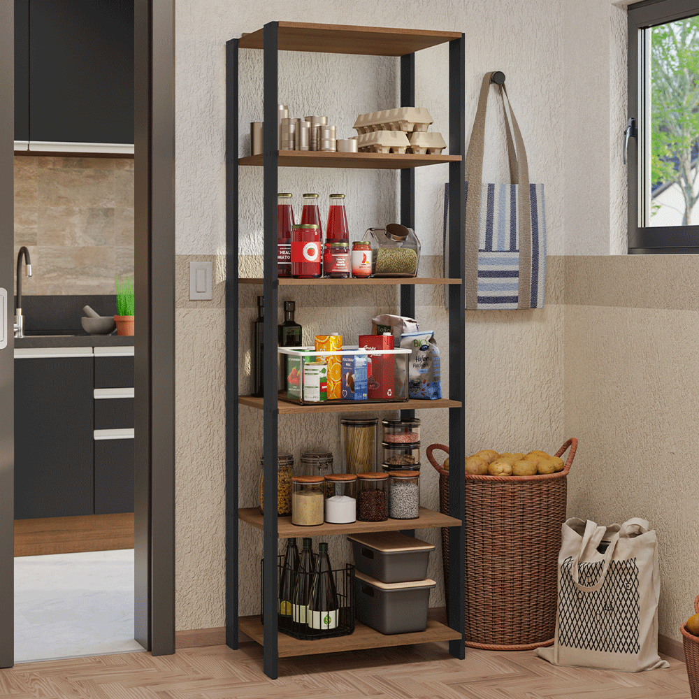 Estante Multiuso 59cm Marrón/Negro Madesa