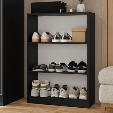 Estante Zapatera Abierta 71 cm 3 Niveles Negro Madesa