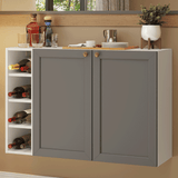 Aparador con Botellero 100cm 2 Puertas Blanco/Gris Vik Madesa 16