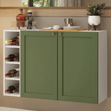 Aparador con Botellero 100cm 2 Puertas Blanco/Verde Vik Madesa 16