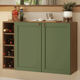 Aparador con Botellero 100cm 2 Puertas Marrón/Verde Vik Madesa 16