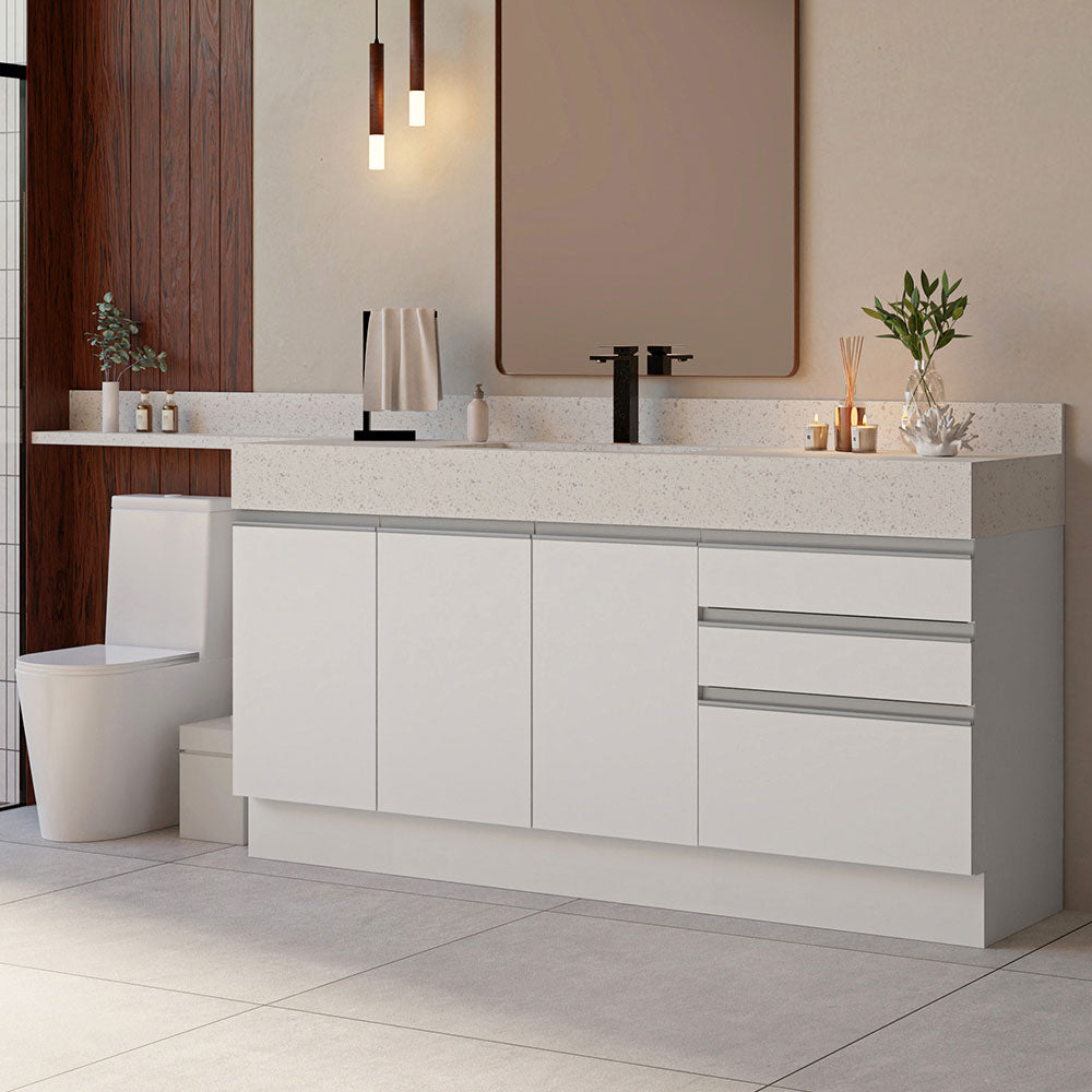 Gabinete para Baño 180cm 3 Puertas 3 Cajones Blanco Madesa