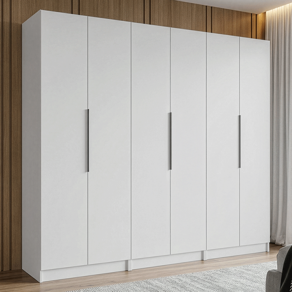 Clóset Modular 240 cm 6 Puertas 4 Cajones Blanco Neo Madesa