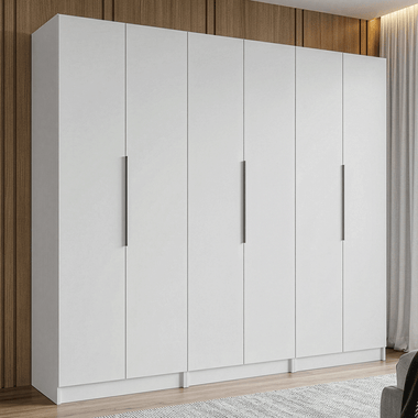 Clóset Modular 240 cm 6 Puertas 4 Cajones Blanco Neo Madesa
