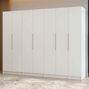 Clóset Modular 280 cm 7 Puertas 4 Cajones Blanco Neo Madesa