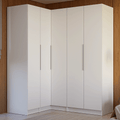 Clóset Modular Esquinero 310 cm 5 Puertas 2 Cajones Blanco Neo Madesa