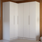 Clóset Modular Esquinero 310 cm 5 Puertas 2 Cajones Blanco Neo Madesa