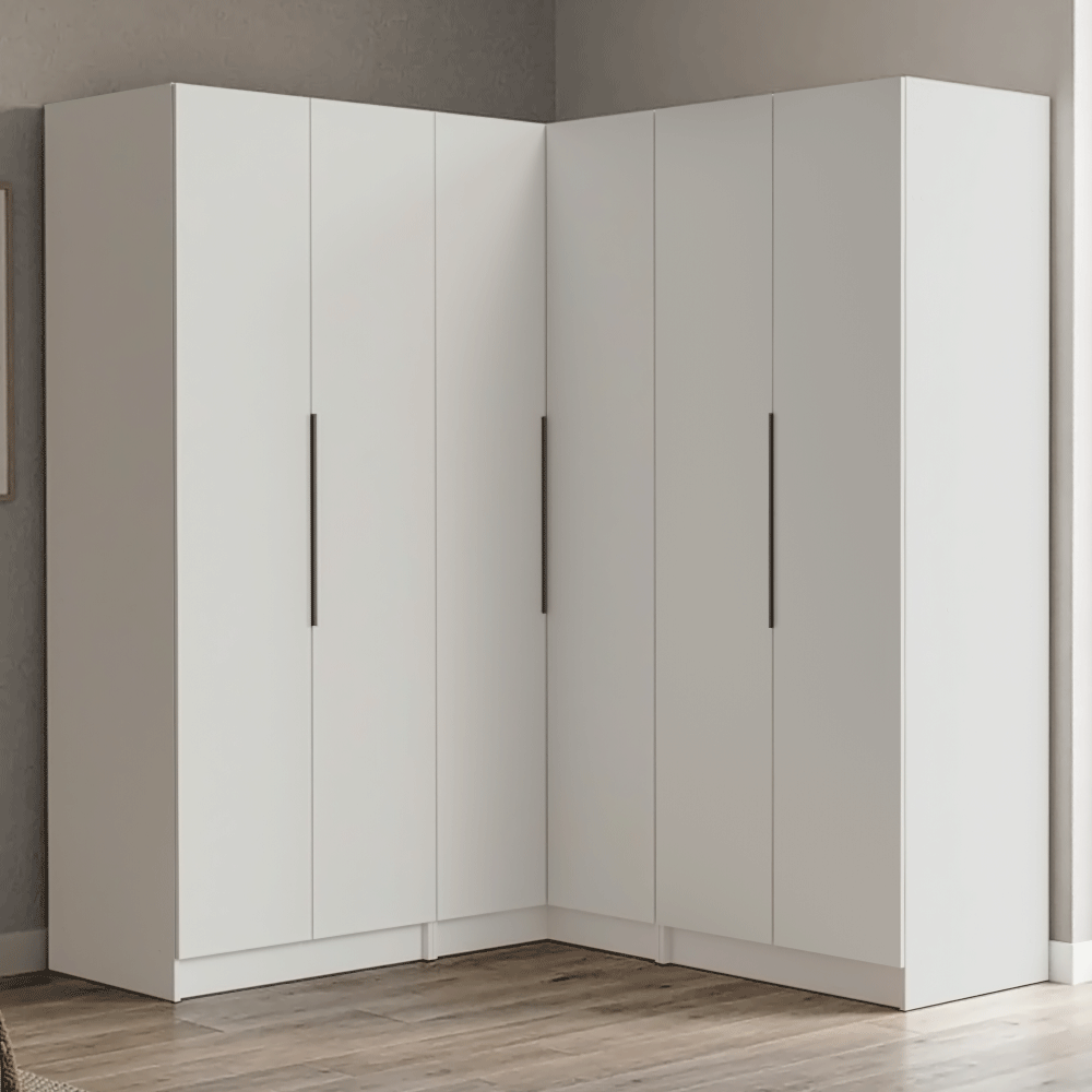 Clóset Modular Esquinero 350 cm 6 Puertas 4 Cajones Blanco Neo Madesa