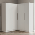 Clóset Modular Esquinero 350 cm 6 Puertas 4 Cajones Blanco Neo Madesa