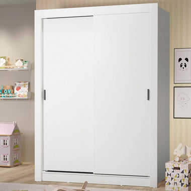Clóset Infantil 117 cm 2 Puertas Corredizas 4 Cajones Blanco Theo Madesa