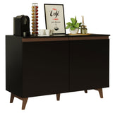Mueble Estación de Café Reims 120 cm 2 Puertas Negro