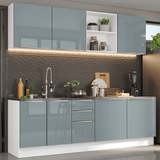 Cocina Integral 240cm Lux Blanco/Gris 05