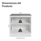 Gabinete Bajo 80 cm 2 Puertas Blanco/Verde Vik Madesa