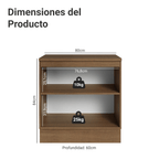 Gabinete Bajo 80 cm 2 Puertas Marrón/Verde Vik Madesa