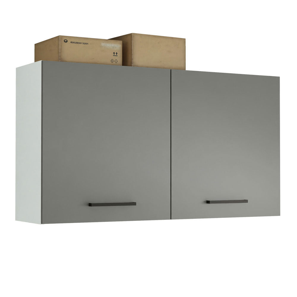 Gabinete Superior Multiuso 120 cm 2 Puertas Blanco/Gris Agata Madesa